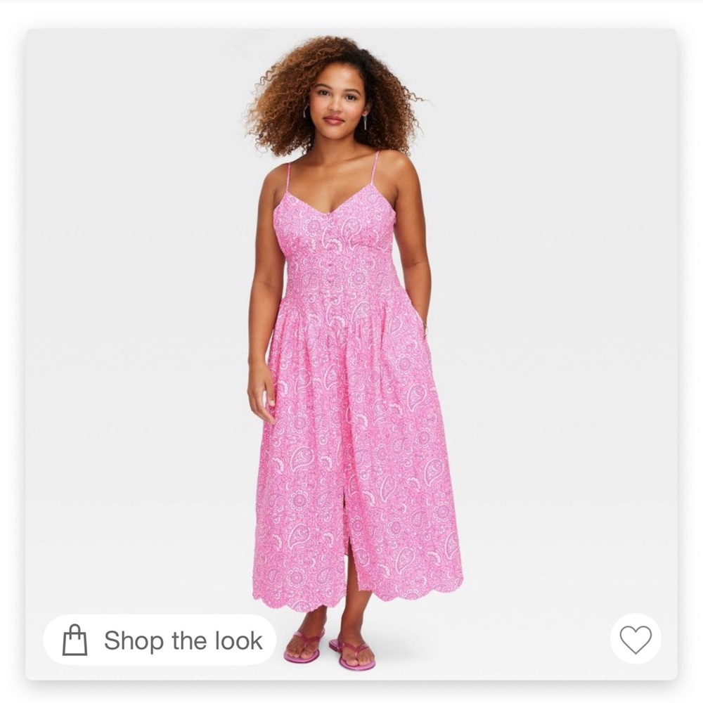 Roller Rabbit Pink Paisley Maxi Dress with Spaghetti Straps